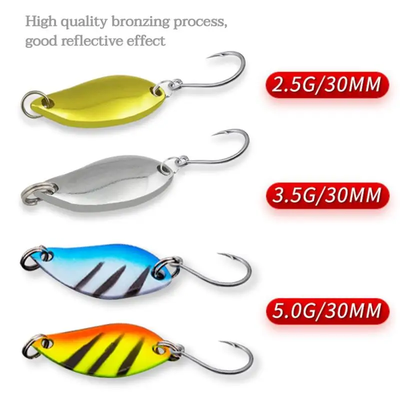 2/3/5g Trout Spoons Brass Fishing Spoons Pesca Micro Metal Lures Area Trout Fishing Ultralight Fishing Tackle Gold Silver Color