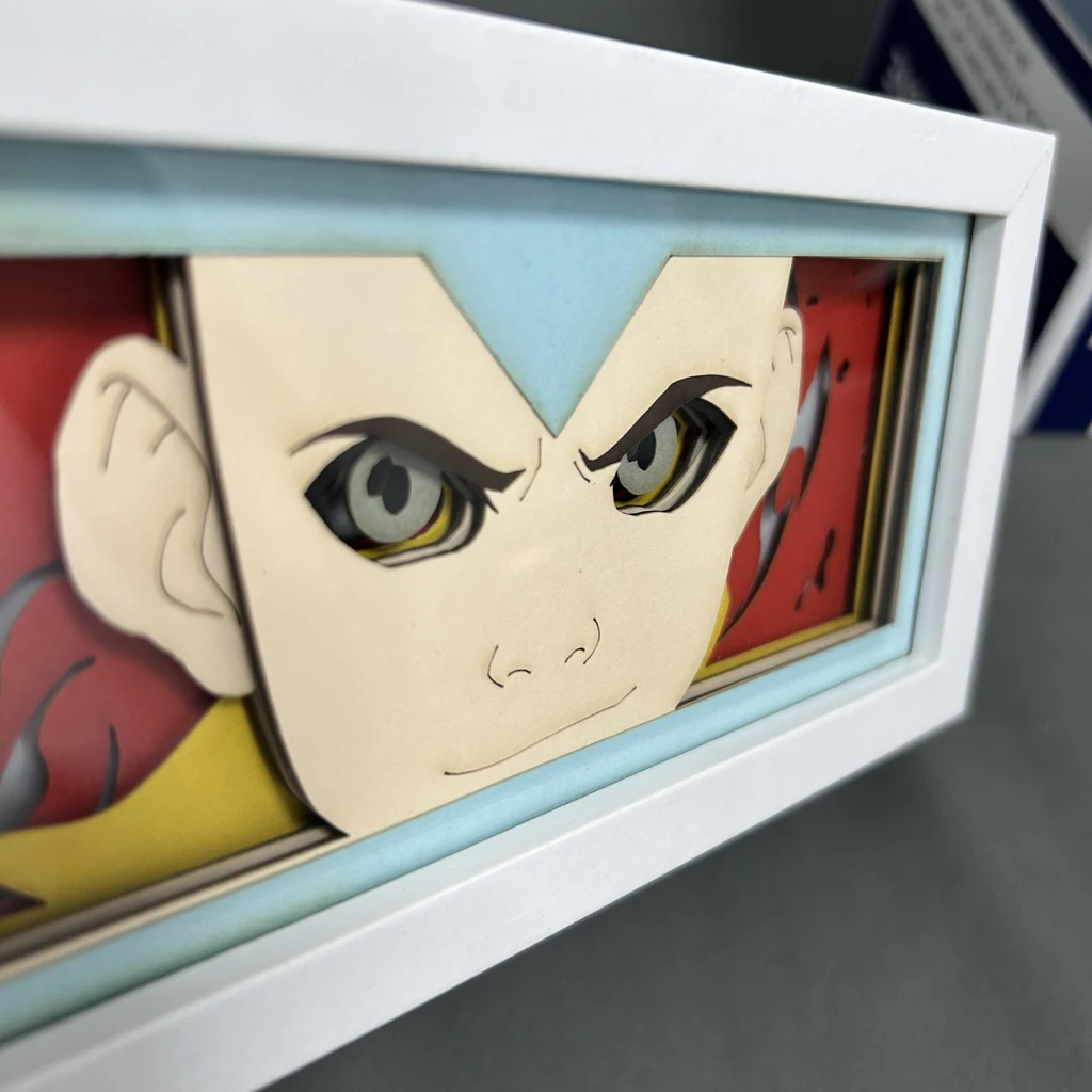 Imagem -03 - Avatar The Last Airbender Led Night Light Box Aang Anime Figuras para Decoração do Quarto Luz Noturna Infantil Papel Cortado Lightbox