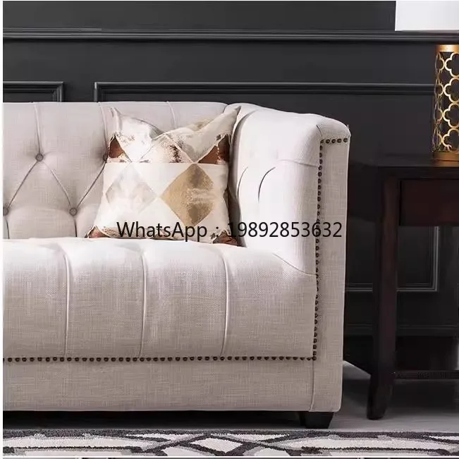 HYS studio beauty salon B&B leisure living room inline combination button fabric sofa