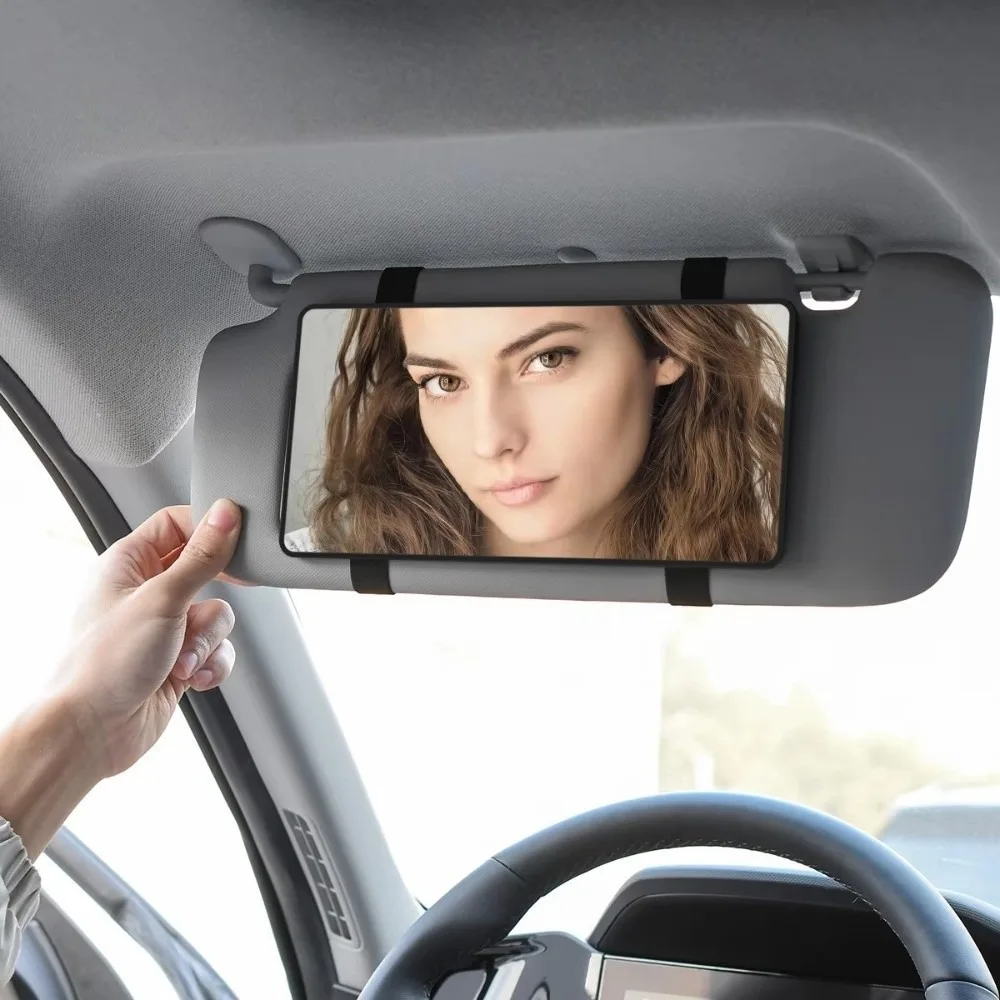 

New Large Screen Sun Visor Plate Portable HD Makeup Mirror Solid Sun-Shading Cosmetic Mirror Car Interior Accessories
