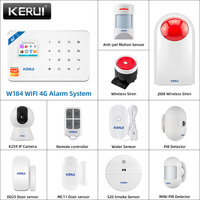 KERUI W184 4G WIFI GSM Alarm System Unit Wireless Home Tuya Smart APP Control Motion Sensor Burglar Support Alexa Motion Sensor