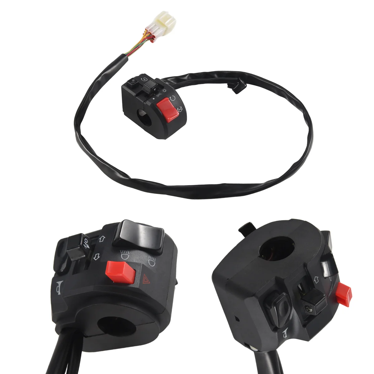 7/8 Inch 22mm ATV Motorcycle Handlebar Control Switches Left Right for Horn Button Turn Signal Fog Light Warning Light