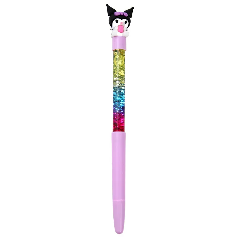 Imagem -05 - Sanrio Olá Kitty dos Desenhos Animados Gel Canetas Caneta Esferográfica Quicksand Pen Escola e Escritório Artigos de Papelaria 12 Pcs 24 Pcs