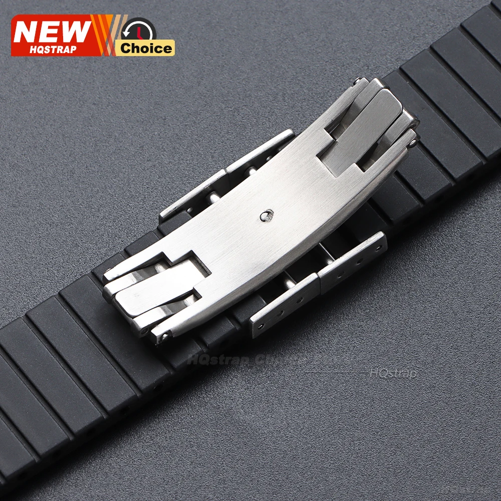 Fast Release Fold Buckle 16mm 18mm 20mm Flat-End Universal Button Double Click Butterfly Watchband Clasp Fashion Steel Buckles image 6