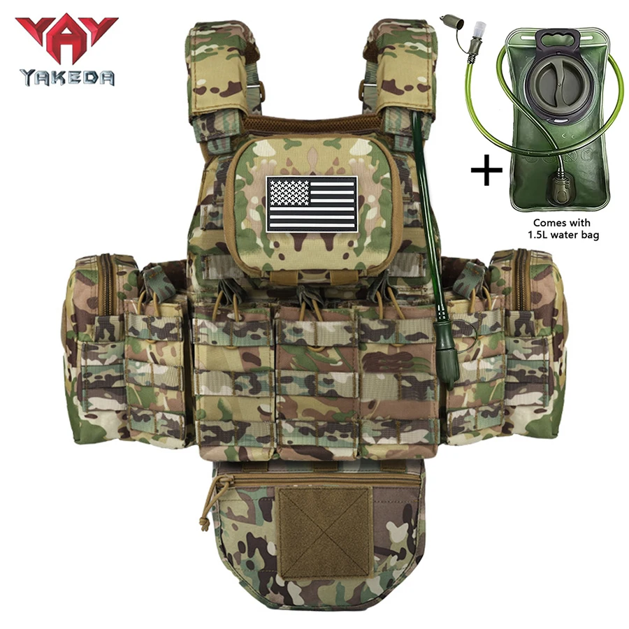 YAKEDA chaleco de caza MOLLE con bolsa hidratación y múltiples bolsas - imagen 5