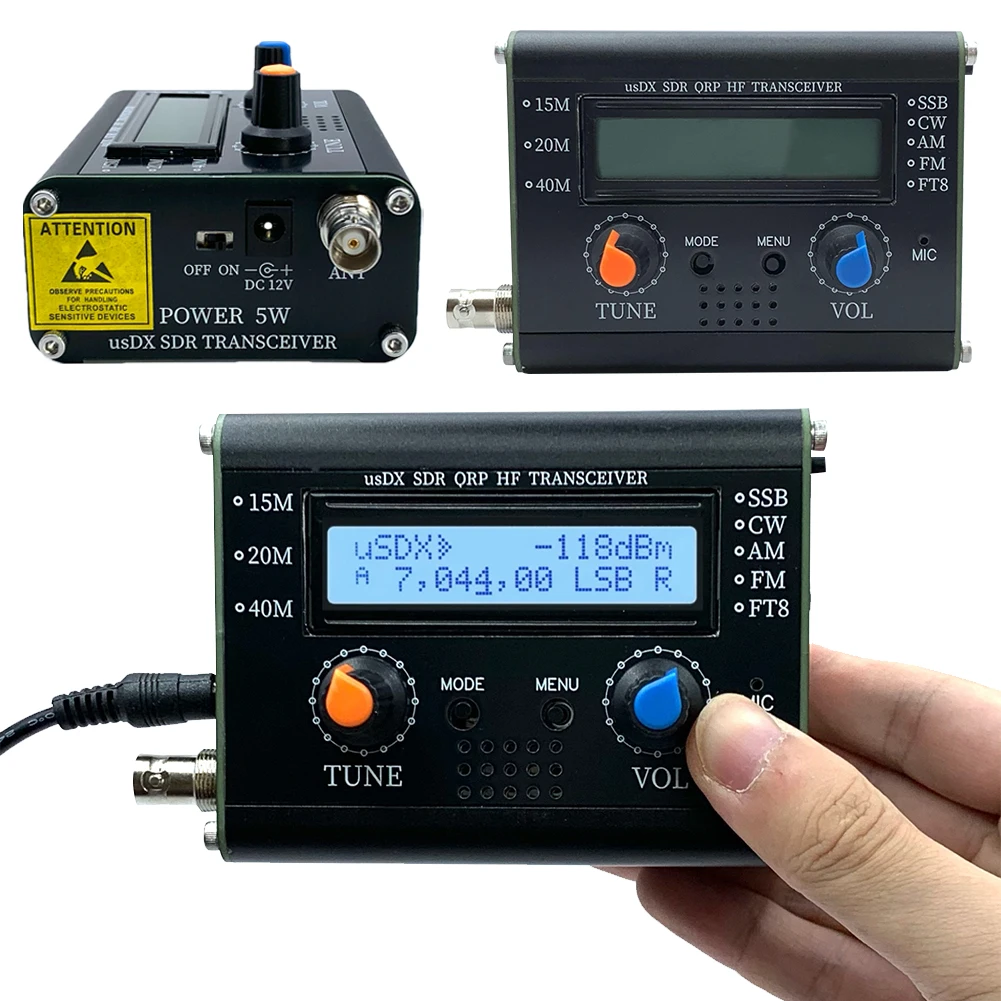 5W UsDX All Mode HF Transceiver QCX-SSB To SSB 3-Band SDR QRP HF Transceiver All Mode Transceiver with Handheld Microphone