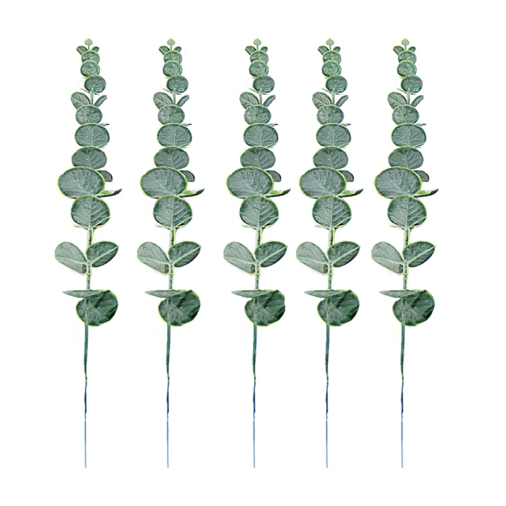 

5 Pcs Artificial Eucalyptus Leaf Decor 38cm Green Faux Plant Wedding Home Party Office Balcony Garden nament Long Lasting
