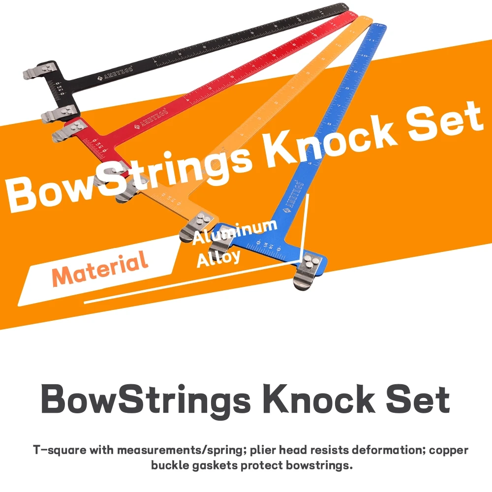 Archery T Shape Bow Square Ruler Recurve Bow Tuning Tool with Copper Buckle Pliers Arrow Rest for Hunting Shooting Accessories