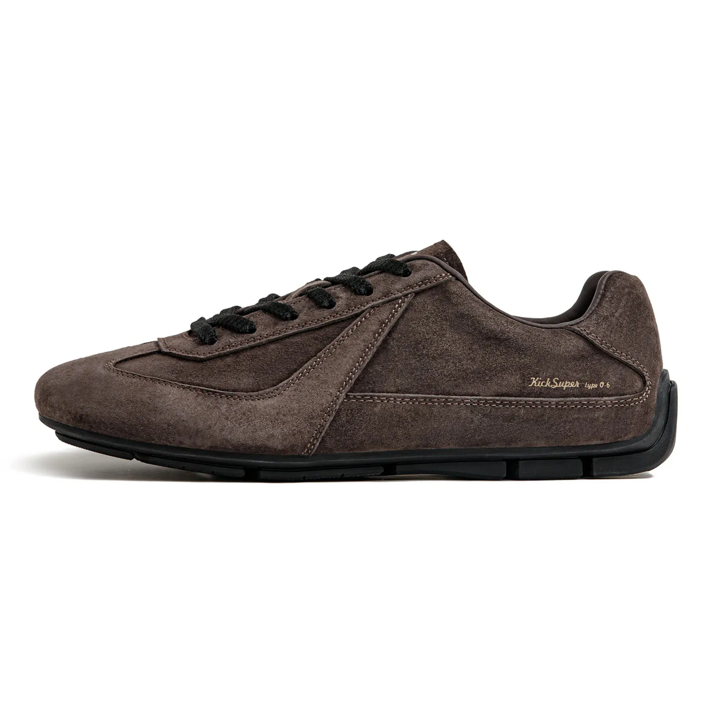 Maden Men‘s Vintage German Trainer Sneakers Coffee Brown Pigskin Shoes Low Top Lace Up Casual Sporty Shoes for Spring view 6