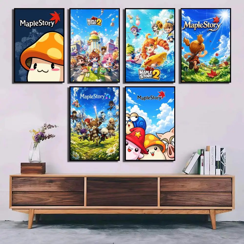 Classic M-MapleStory game Poster Minimalist Modern Wall Art — Perfect for High-End Bedrooms and Home Decor