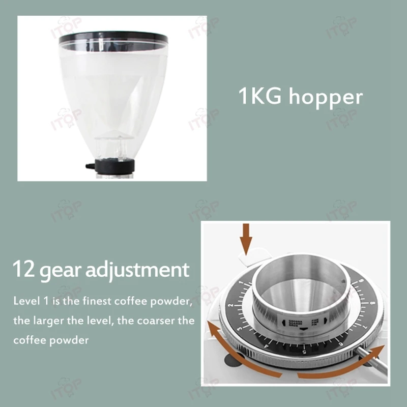 ITOP CGA80 Koffiemolen 64mm Platte Braam Antistatische Elektronische Kwantitatieve Molenaar Diverse Slijpmethode 220V 110V