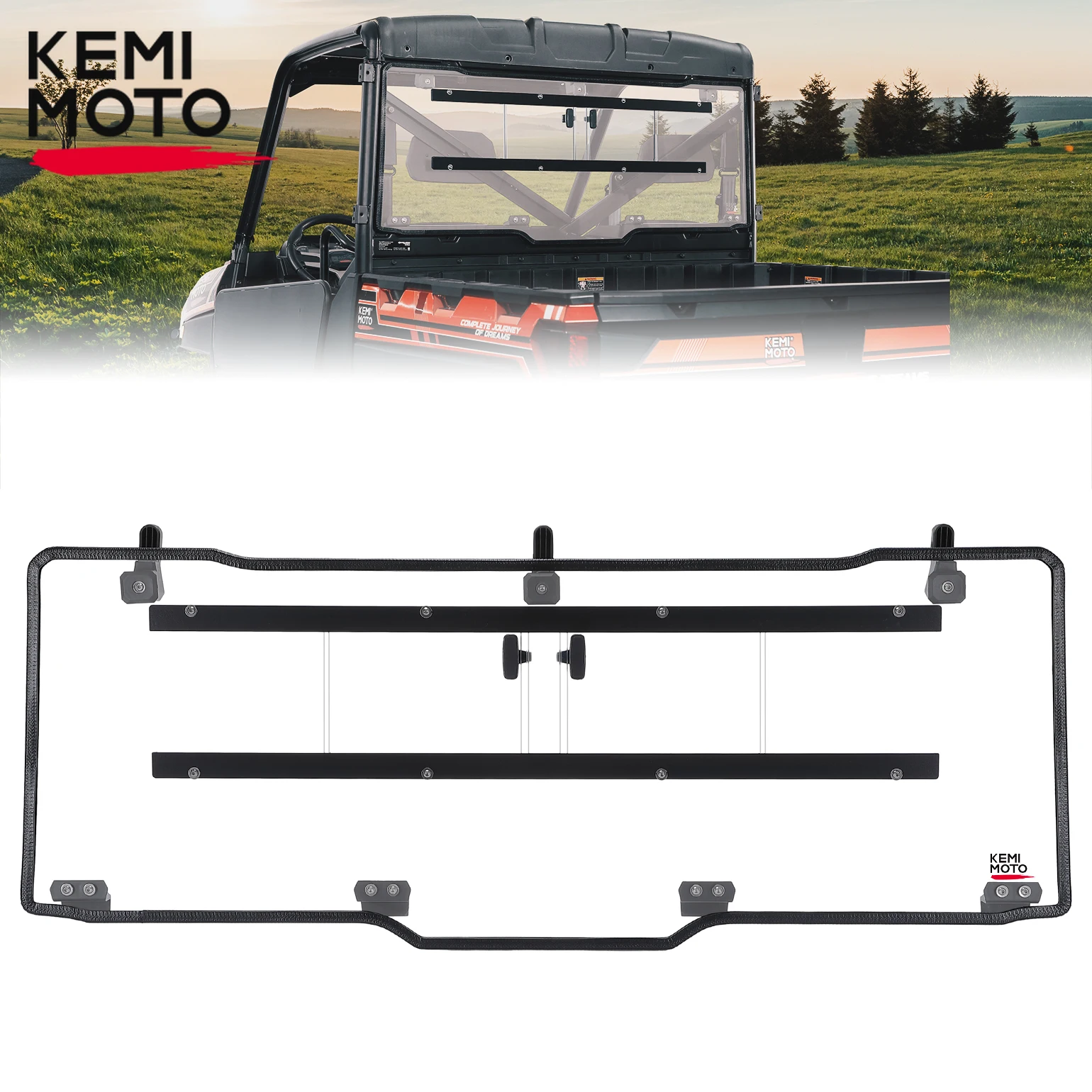 

KEMIMOTO Hard PC Clear Window Compatible with Polaris Ranger 1000 XP/1000/900 XP/570/XP 570 2013-2023 2024 UTV Rear Windshield