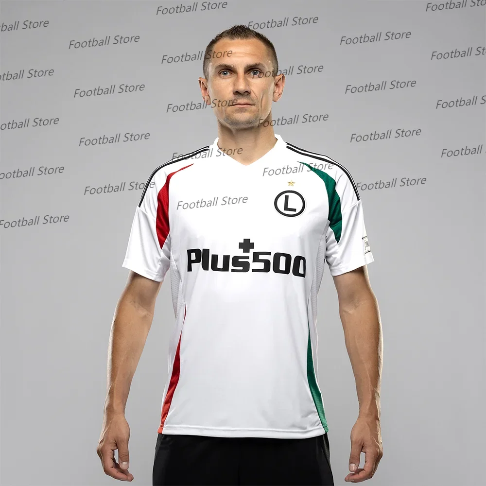 

Polish Football Men Football Jersey Poland Quick Drying Legia Warsaw Classic Plus 500 Soccer Adult_KID Jersey Kit moto