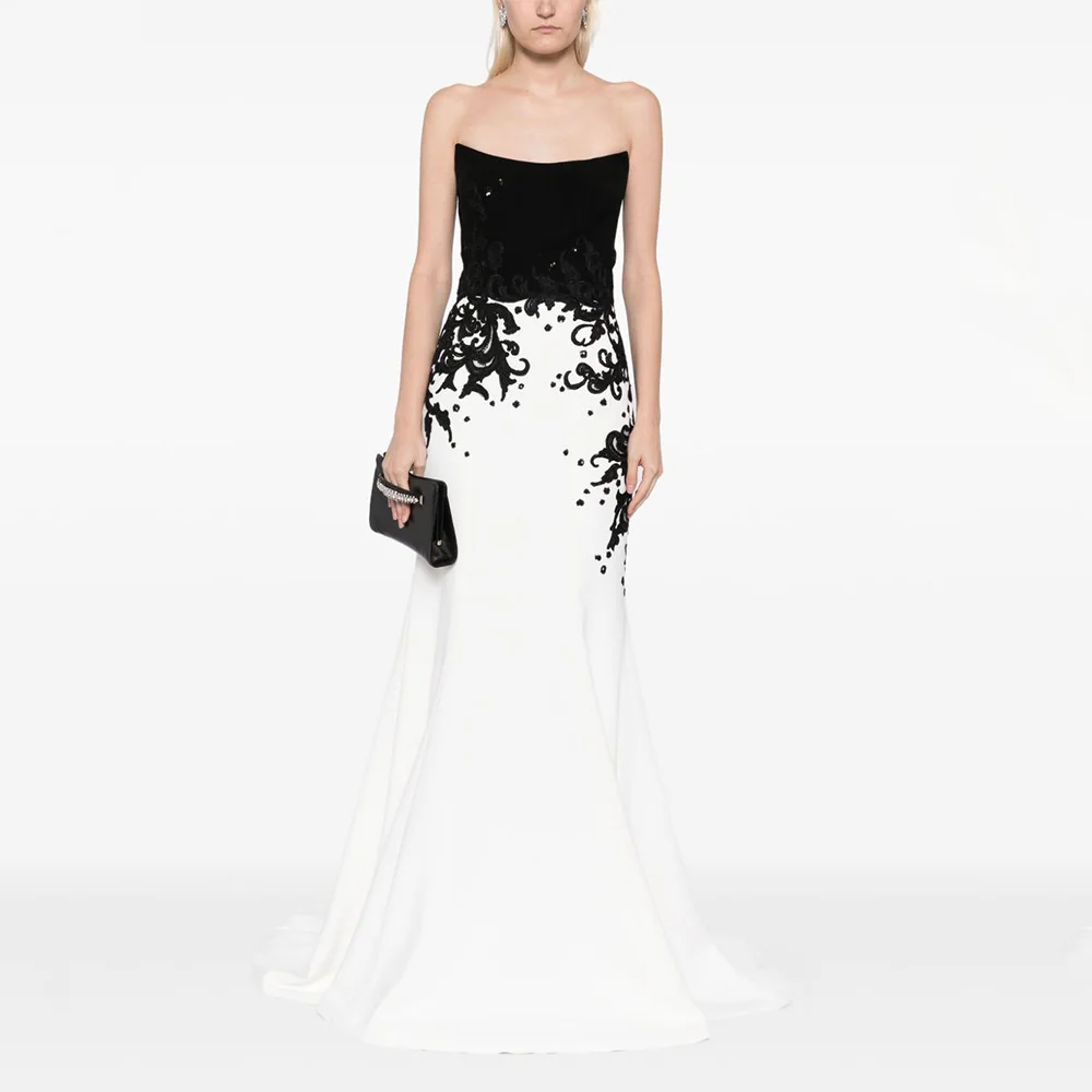 

Luxurious Evening Dress Beading Applique Strapless Mermaid Evening Gowns for Women Sleeveless Trumpet Elegant Wedding Guest Gown