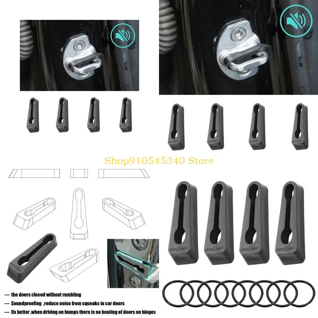 

U2JA Car Door Lock Shock Absorb Noise Reduction Pads Door Latches Buffer for Car