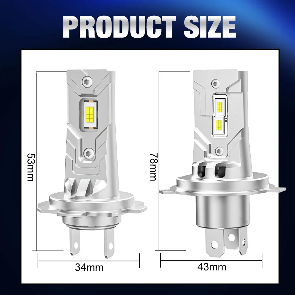 H4 LED H7 żarówki do przednich reflektorów Canbus wysokiej martwa wiązka światła samochodowe Turbo dioda Led Auto lampa motocyklowa CSP chipy 6500K