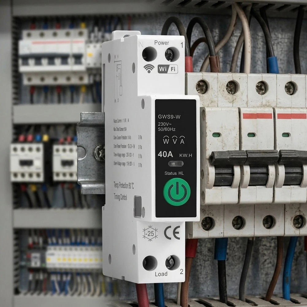 WiFi Smart Circuit Breaker Compatible with For Tuya App for Remote Control Timer Switching and Energy Usage Tracking