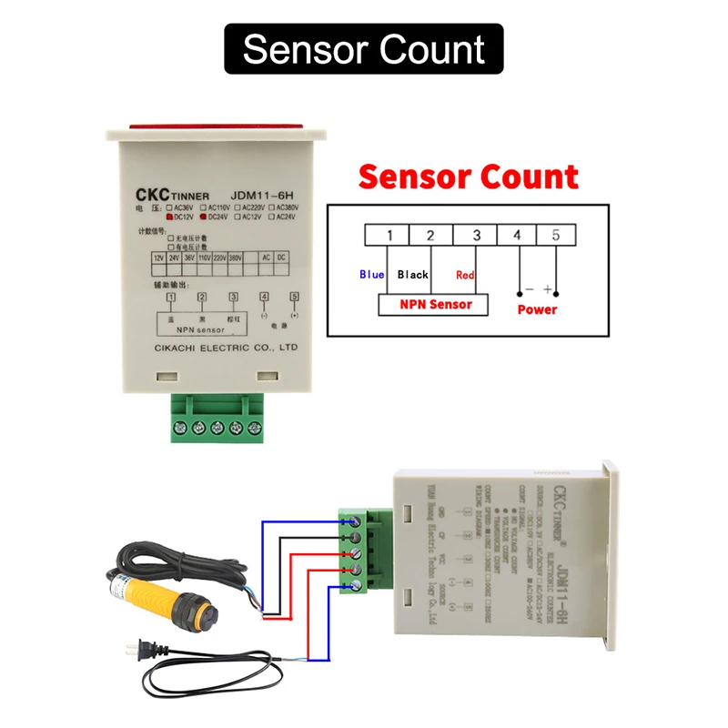 JDM11-6H 6 Digit Electronic Digital Counter Display AC380V 220V DC36V 24V 12V Industry Punch Count