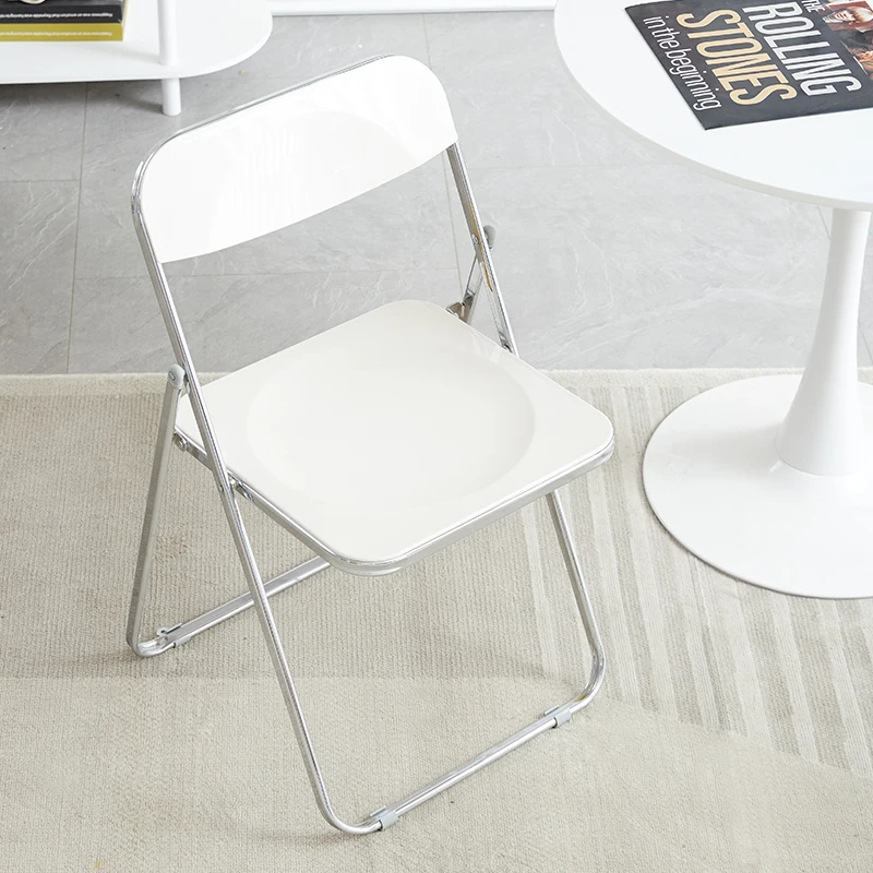 

Fashion Acrylic transparent folding chair restaurant household dining chairs Office folding chair Folding stool