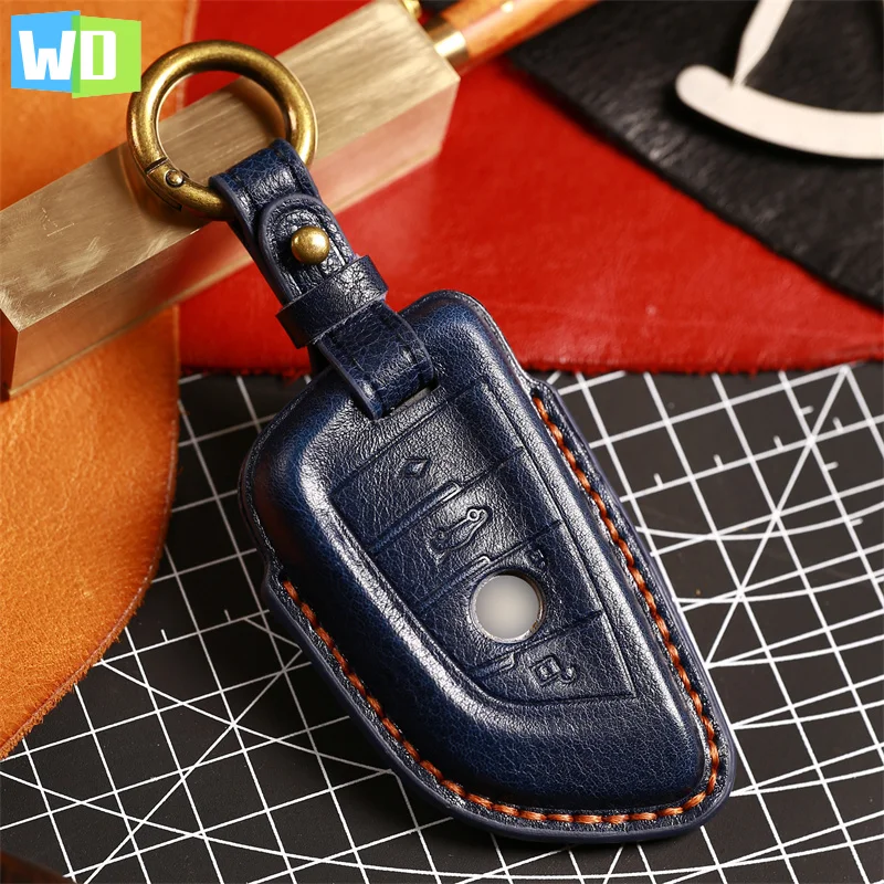 

Luxury Car Key Case Cover Leather Fob Accessories Keychain Holder For BMW 530Li 3 5 Series X1 X2 X3 X4 X5 X6 325li Keyring Shell