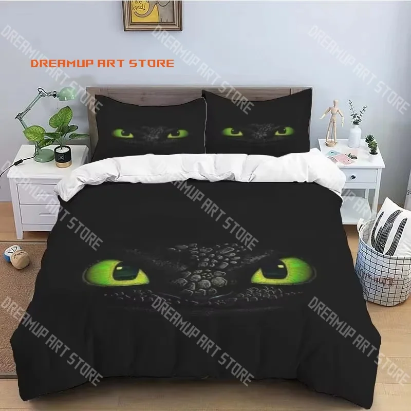 2026 3D Print Train Cartoon Dragon Bedding Set Single Twin Full Queen King Size Bed Set Adult Kid Bedroom Duvetcover Set