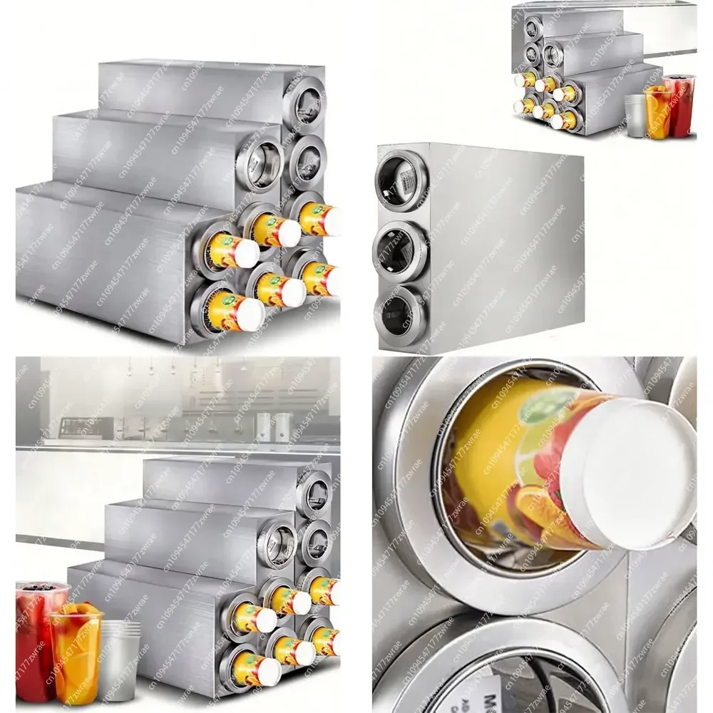 Stainless Steel Automatic 2 3 4 Holes Drinking Disposable Paper Plastic Cup Dispenser Holder Coffee Cup Dispenser