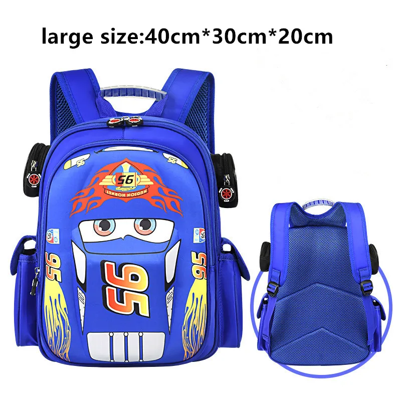 Cartoon 3D Car School Bags Boys Lightning McQueen Primary School Backpack Kids Kindergarten Schoolbags