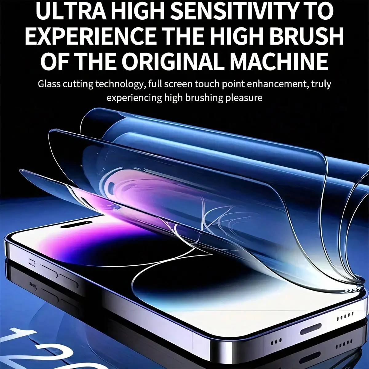 2 قطعة واقي شاشة من الزجاج المقوى عالي الدقة متوافق مع هاتف IPhone 17 /16 ProMax/16 Pro/16E/16 Plus/15/14/13/12/11، تغطية كاملة