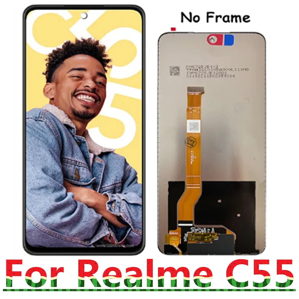 For OPPO Realme C55 RMX3710 LCD Display Touch Screen Digitizer Assembly RealmeC55 LCD Replacement Repair Parts