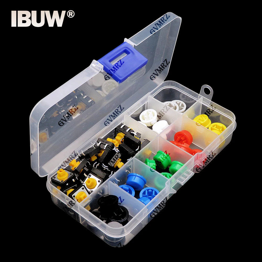 280PCS Tactile Push Button Switch Momentary 12*12*7.3MM Micro switch button + (6 colors Tact Cap)