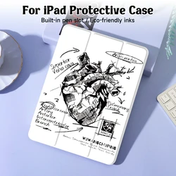 Sketch Heart Case Compatible With iPad iPad 9.7-Inch (6th/5th Generation, 2018/2017)Mini4/5 ,Air4/5 10.9in,With Pen Holder