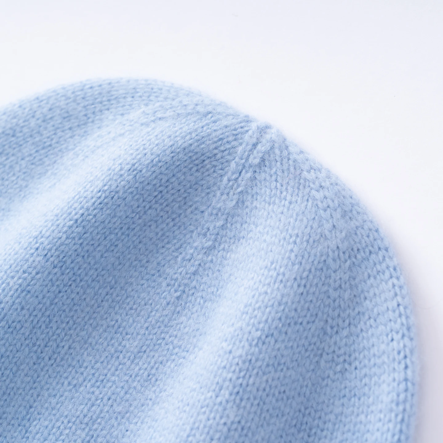 Children's Winter Pure Cashmere Flanging Hat Candy-Colored Knitted Warm Thread Bean Hat Boys and Girls Solid Color Outdoor Hat