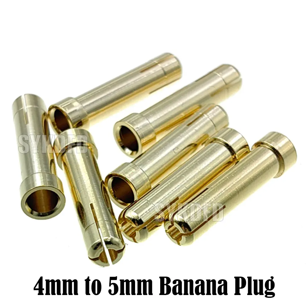 

10Pcs Gold-plated 4mm Male to 5mm Male Copper Banana Plug，Suitable For The Model Car Batter