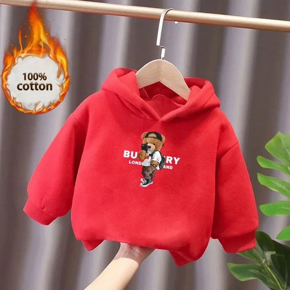 New Product 2024 Brand Hooded Sweatshirt Autumn/Winter Cotton Sweatshirt Children\'s Girls Boys Children\'s Clothing Gift