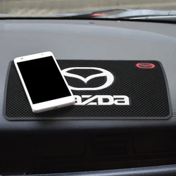 Almohadilla antideslizante Universal para salpicadero de coche, alfombrilla antideslizante de almacenamiento de teléfono para Mazda Atenza CX3 Axela CX5 Protege CX30, accesorios con emblema