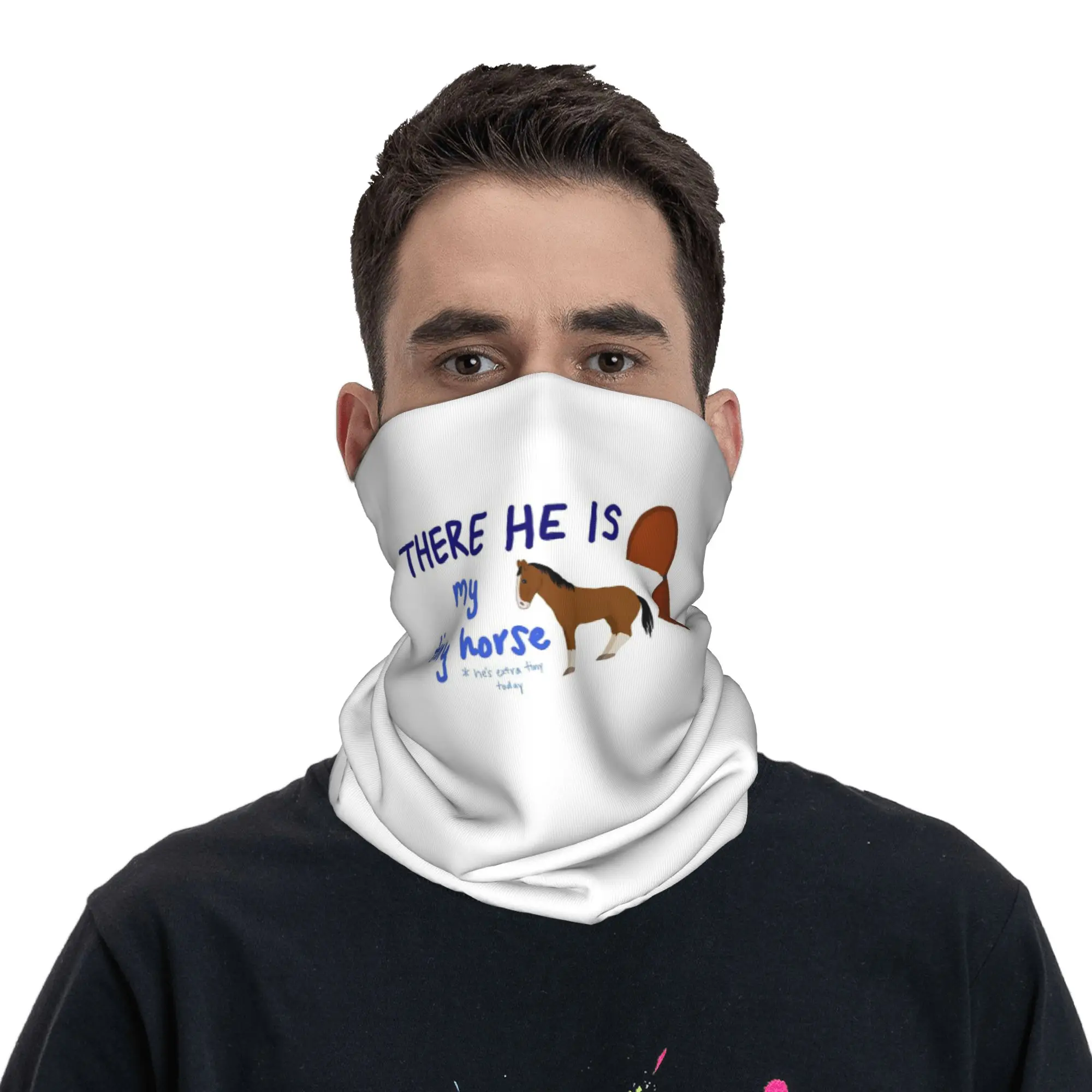 Tiny Horse Timothee Chalamet SNL Bandana Neck Cover Printed Wrap Mask Scarf Headband Hiking Fishing Unisex Adult Breathable