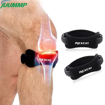 1Pair Adjustable Patella Knee Tendon Strap Pad Knee Pain Relief Patella Stabilizer Brace Support for Running Cycling Basketball