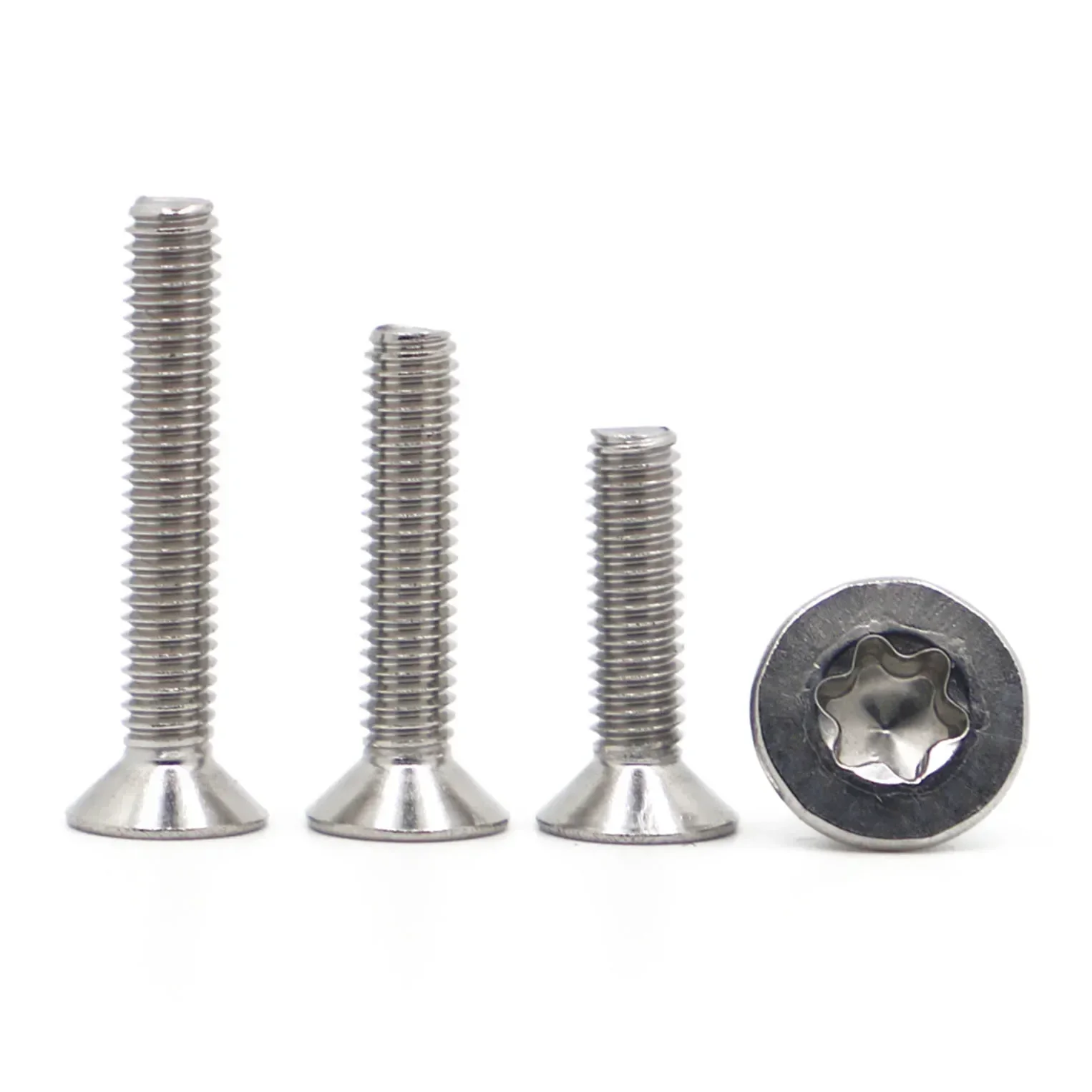 5-50pcs หกกลีบสลักเกลียว M1.6 M2 M2.5 M3 M4 M5 M6 M8 A2-70 304 สแตนเลส GB2673 FLAT Countersunk หัวหกกลีบ Torx Scerws