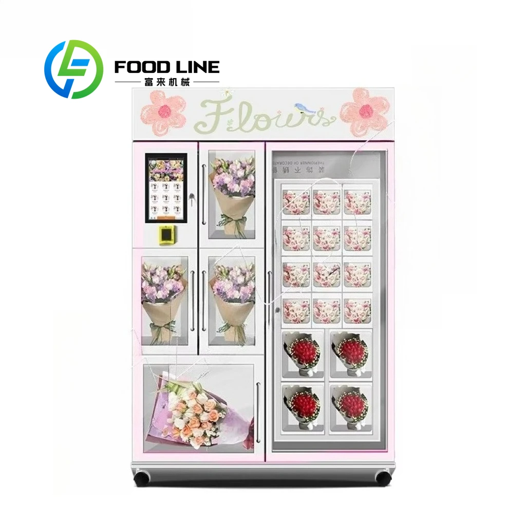 Innovative Refrigerated Flower Vending Machine Smart Cooling Display with Unique Floral Design for Fresh Blooms