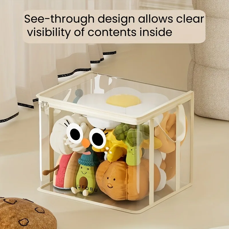 1-Pack Clear Storage Bag - Heavy-Duty PVC Organizer with Zipper Closure & Handle,  for Home, Office, Library, Travel