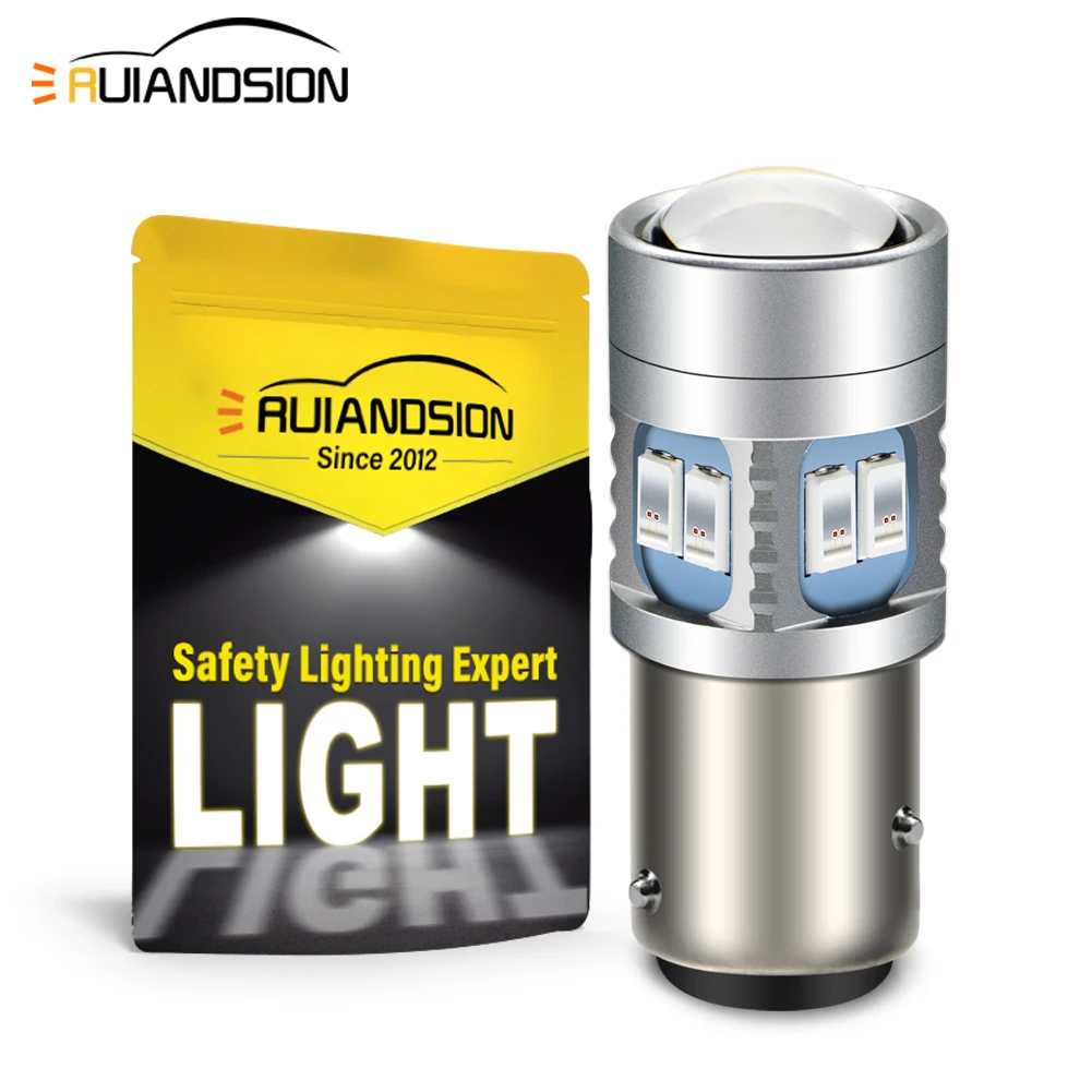 

2Pcs BAZ15D BAW15D BAY15D 1157 LED Car Red Trun Signal Light 6-24V For Brake Tail Parking Reverse Lamp With Glass Lens Bright