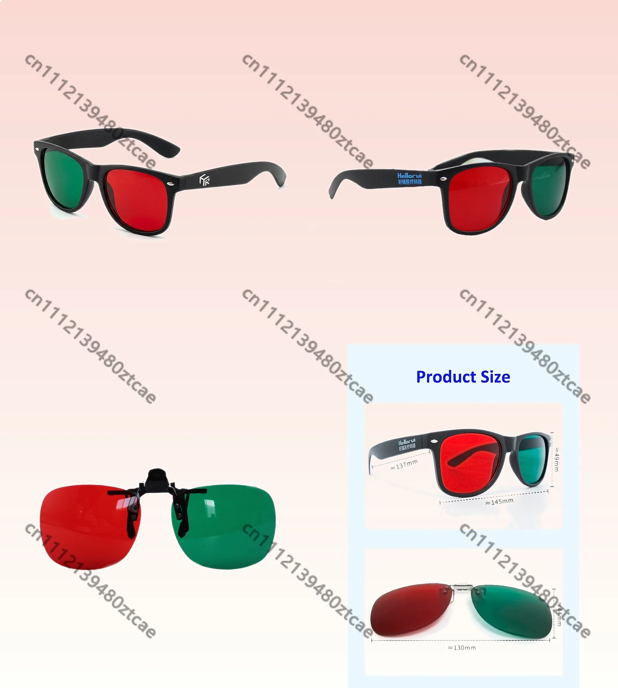 Red Green Training Glasses Clip On Orthoptic Vision Therapy Eye Exercise Tool