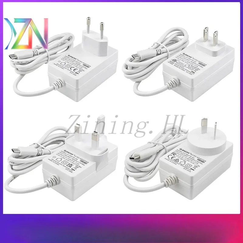 For Raspberry Pi 5 Power Adapter USB-C Port 27W US/EU/UK Specifications 5.1V 5A PD Standard 1.2 Meters