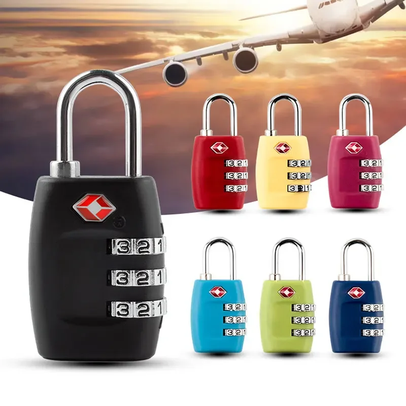 TSA Approved Luggage Locks Travel Resettable Must Haves Essentials 3 Digits Combination Lock for Suitcase Backpack Zipper on Bag