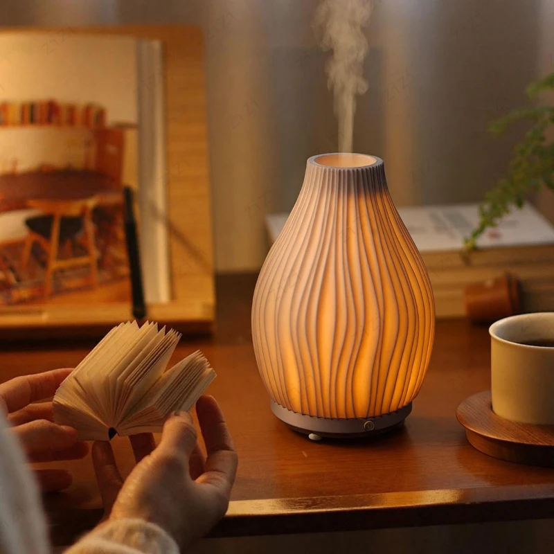Handmade Ceramic Resin Nightlight Aromatherapy Machine Retro Ultrasonic Humidification Essential Oil Aromatherapy Machine