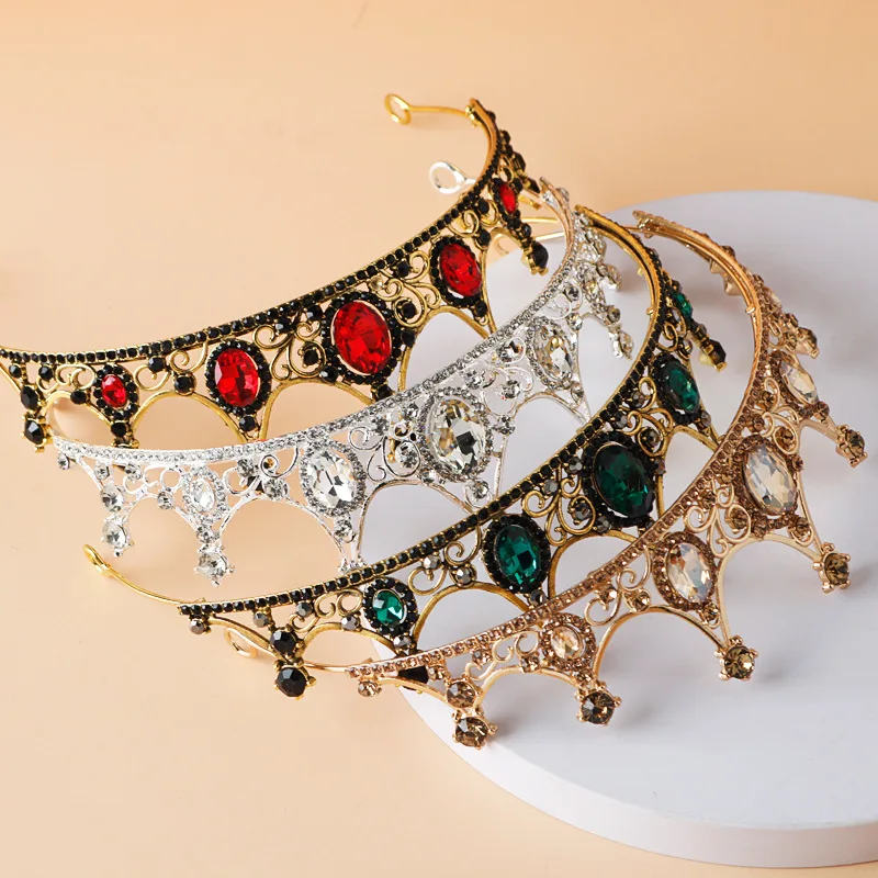 Diademi di cristallo barocco corvi accessori per capelli corona di pietre preziose diadema per le donne gioielli da sposa per capelli da sposa