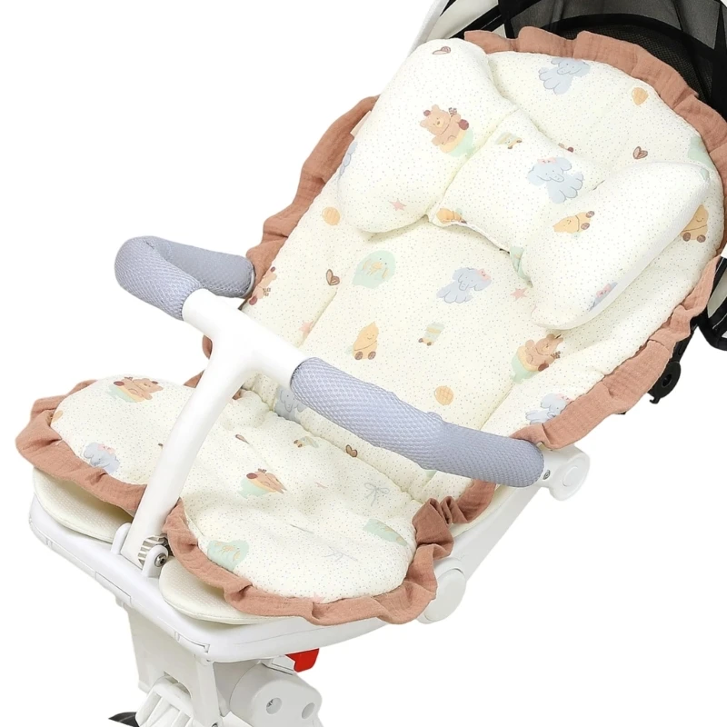 Universal Baby Strollers Pad With Removable Headrest For Comfortable Support And Shock Absorption For Infant