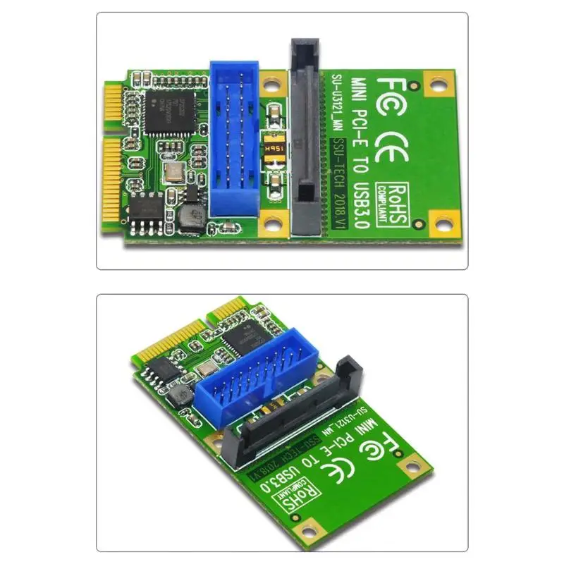 Mini PCI-E Express to USB 3.0 19Pin 20Pin Expansion Header Card SATA power-on interface for Desktop PC Mini PCI-E to USB Adapter