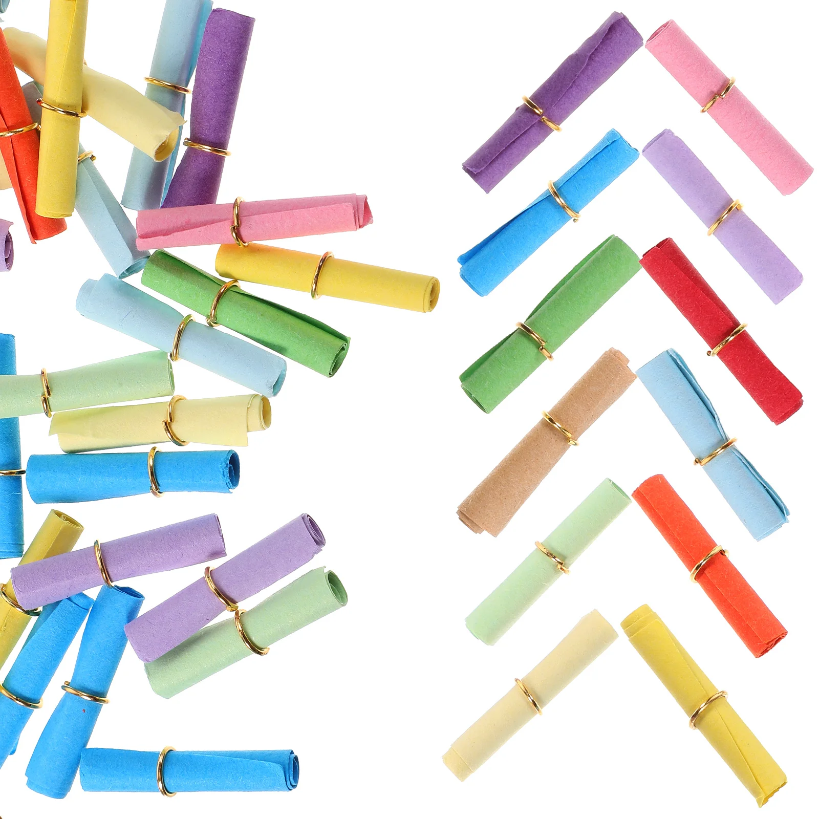 100 Pcs Retro Decor Colored Paper Strips Wish Bottles Scrolls Mini Colorful Wishing Decors