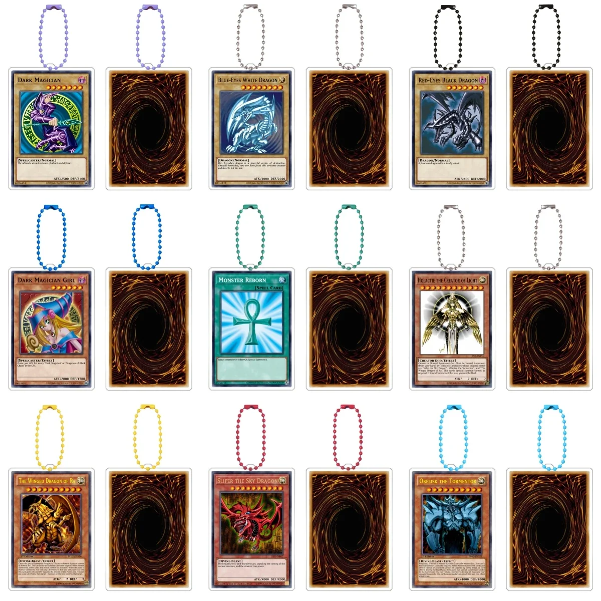 YuGiOh Black Magician Girl Egyptian God Blue-Eyes White Dragon Diy Acrylic Keychain Pendant Anime Classics Game Collection Toy